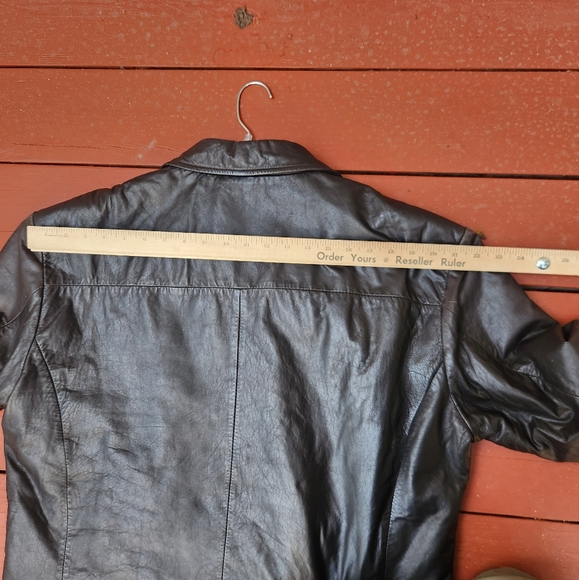 BOSTON HARBOUR Men's Bomber Jacket Large Black Leather Quilted Lining - Picture 14 of 15